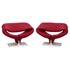 Pair Mid Century Ribbon Chair by Pierre Paulin for Artifort, 1960's Whit Label