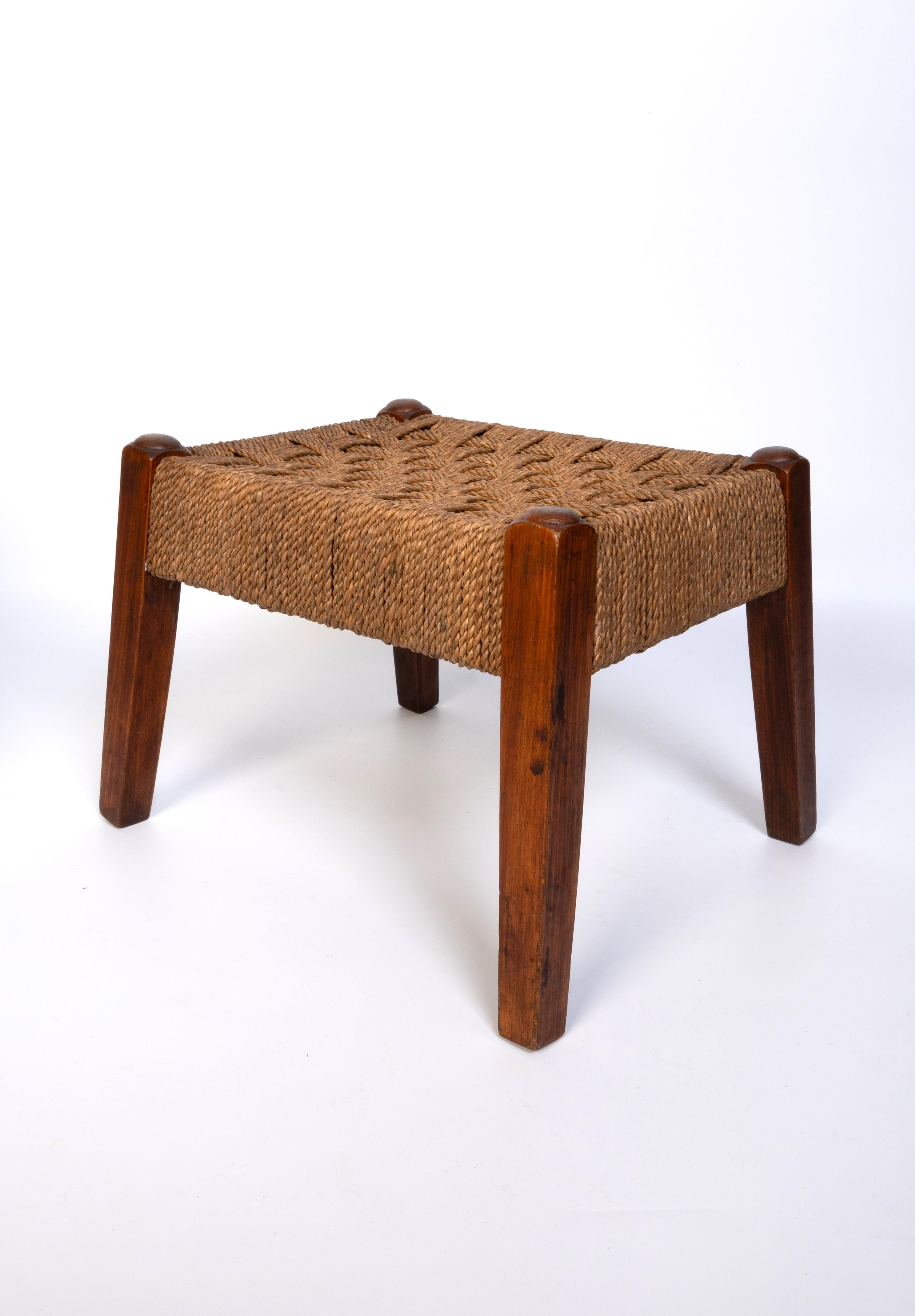 Paire de tabourets en corde de jonc et hêtre du milieu du siècle, Danemark C.1950 en vente 2