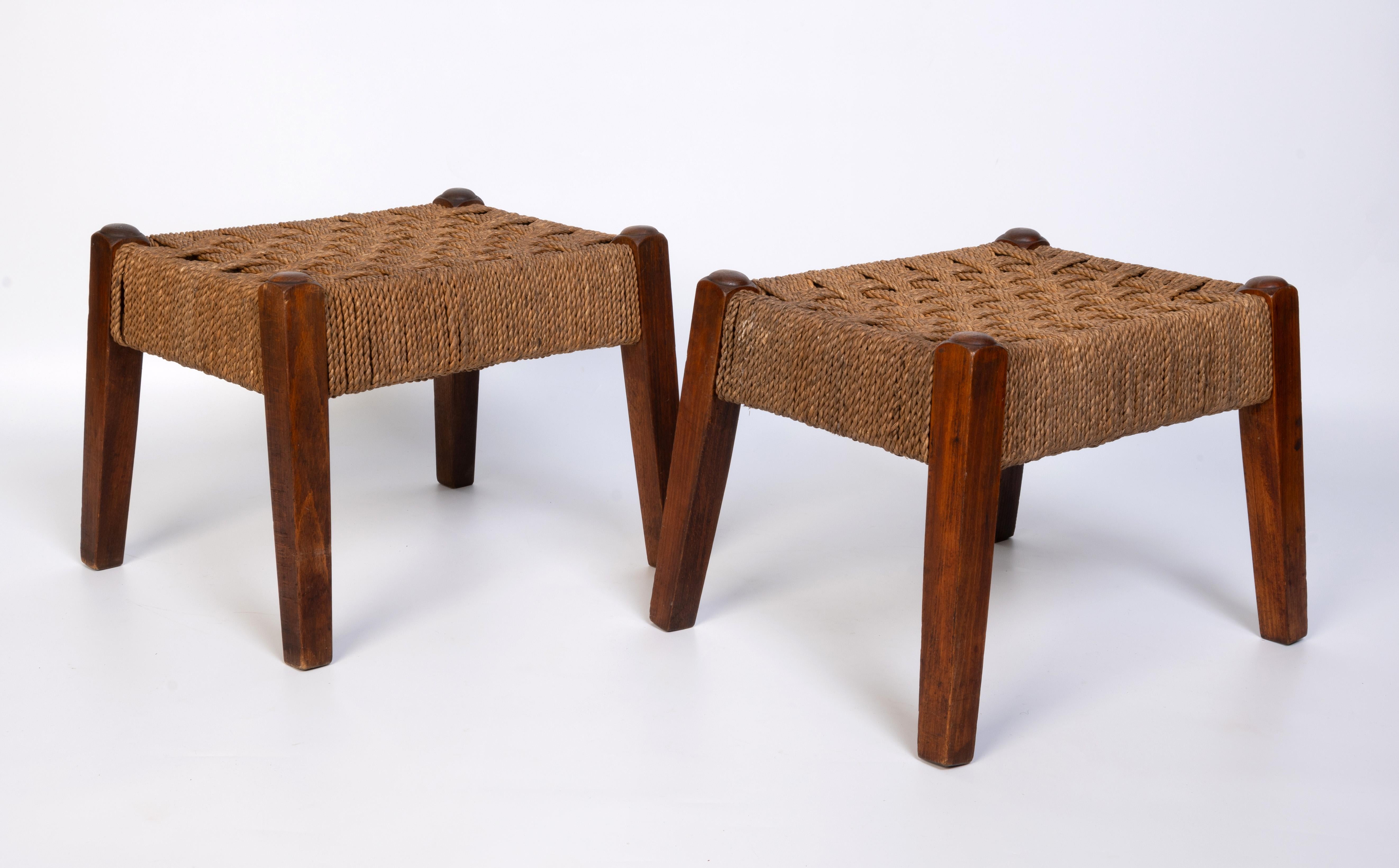 Paire de tabourets en corde de jonc et hêtre du milieu du siècle, Danemark C.1950

Présenté en très bon état, compte tenu de son âge.