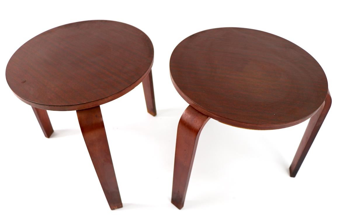 Mid-Century Modern Pair of Mid Century  Side Tables Attributed to Thonet