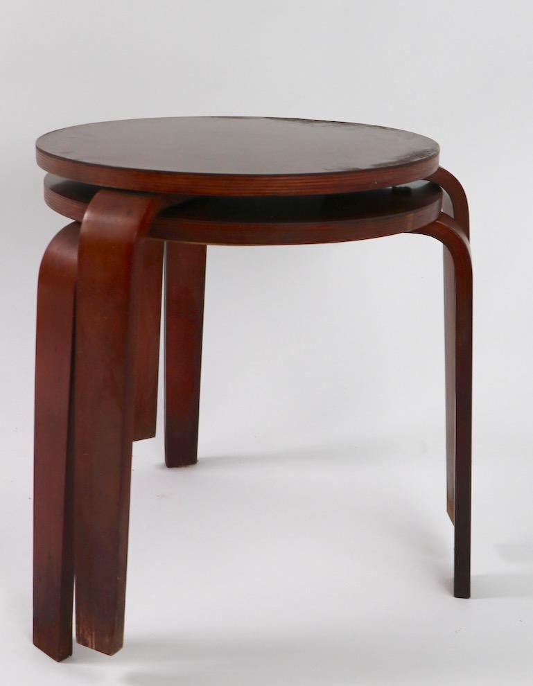 Pair of Mid Century  Side Tables Attributed to Thonet In Good Condition In New York, NY