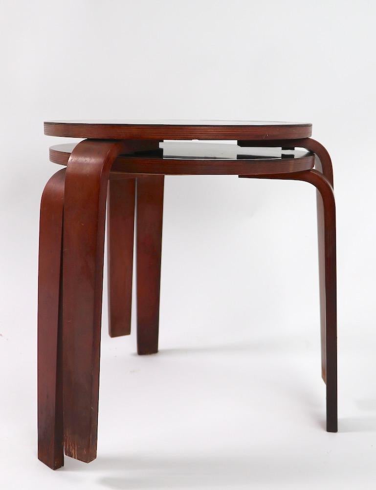 20th Century Pair of Mid Century  Side Tables Attributed to Thonet