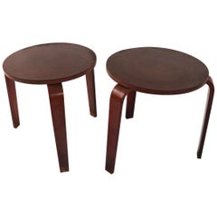 Pair of Mid Century  Side Tables Attributed to Thonet