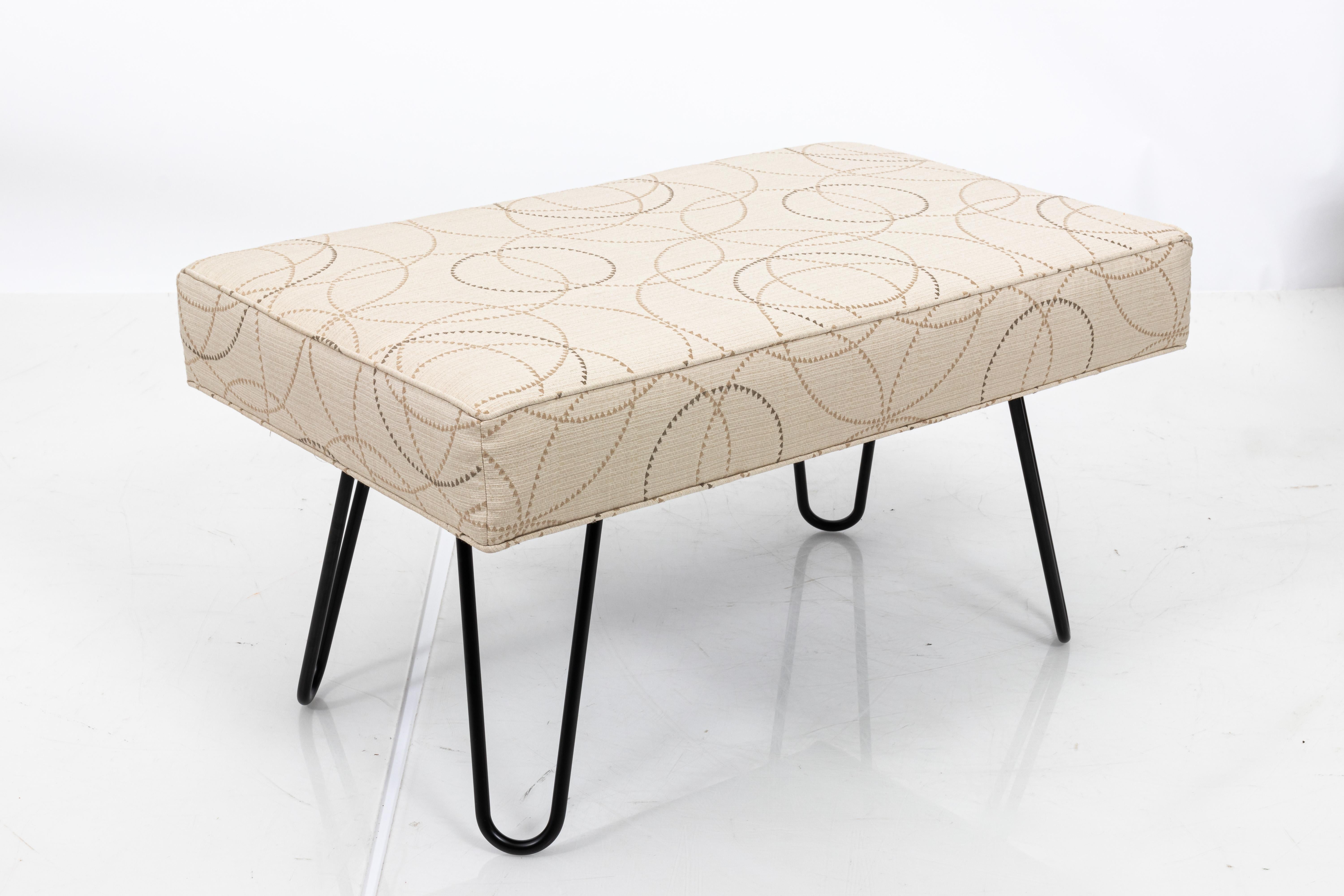 Mid-Century Modern Pair of Custom Mid Century Style Hairpin Leg Benches