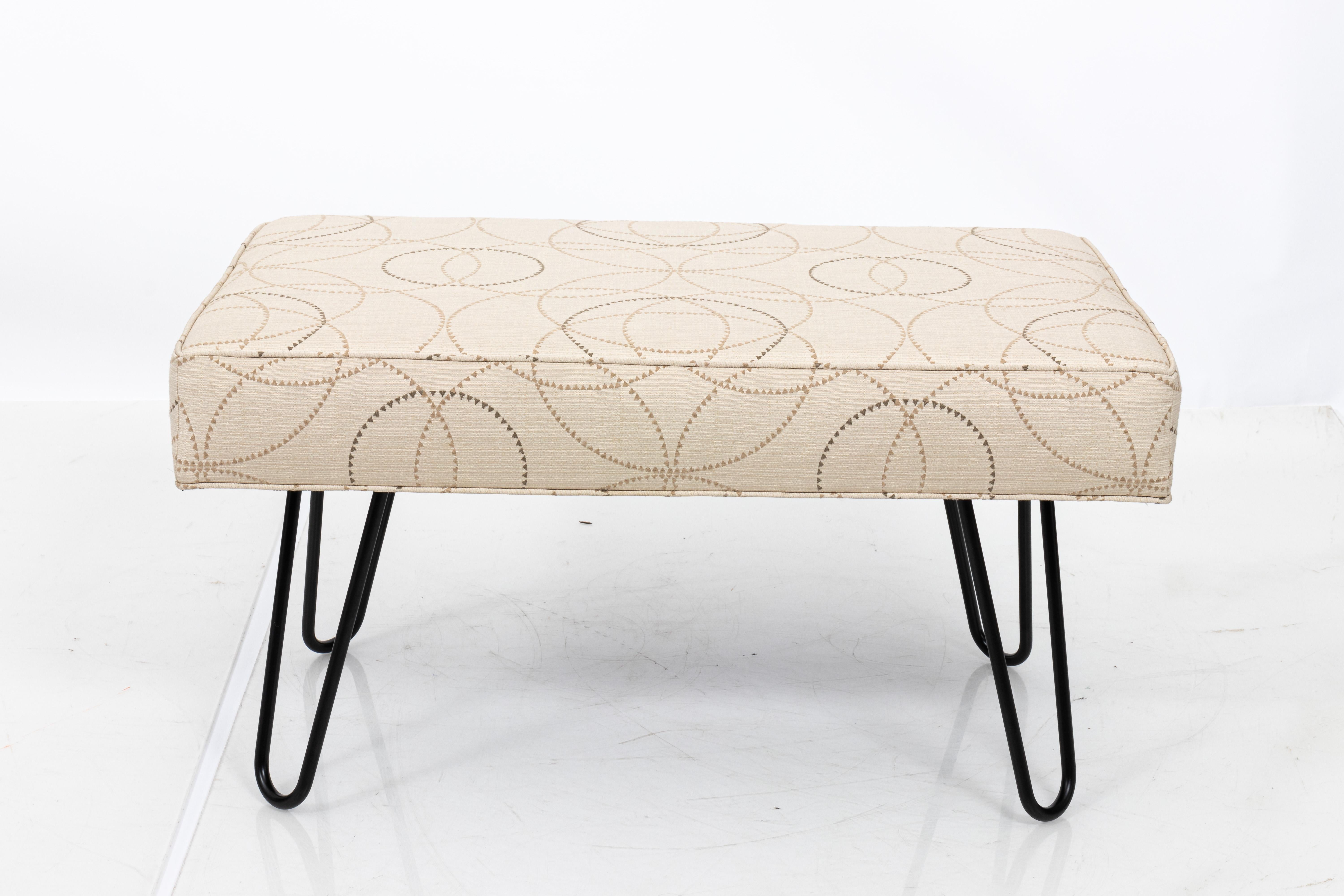 Contemporary Pair of Custom Mid Century Style Hairpin Leg Benches