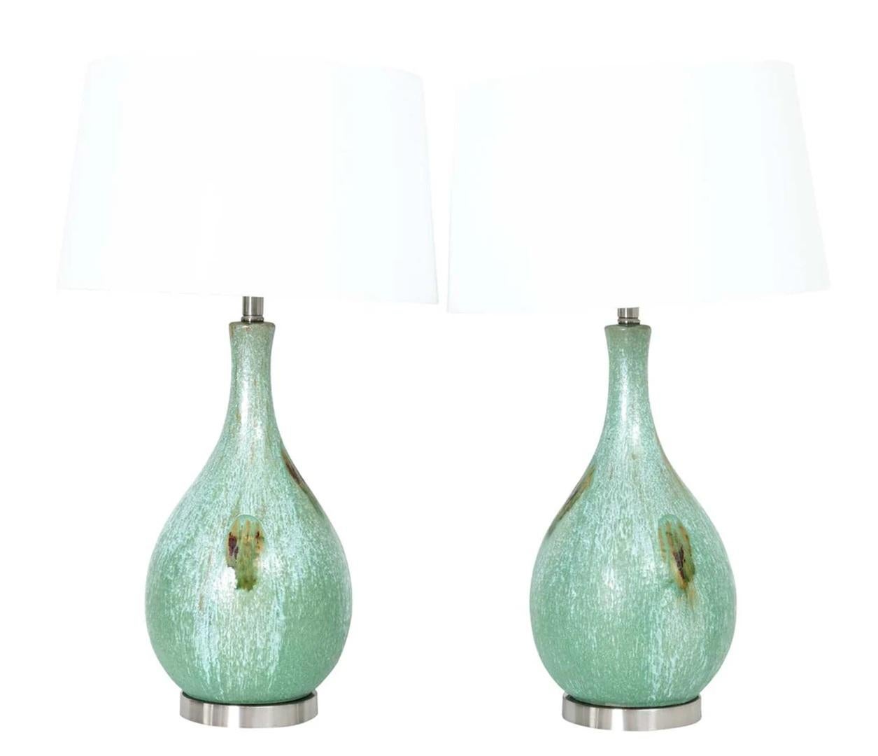 XX secolo Coppia di lampade in stile metà secolo in vendita