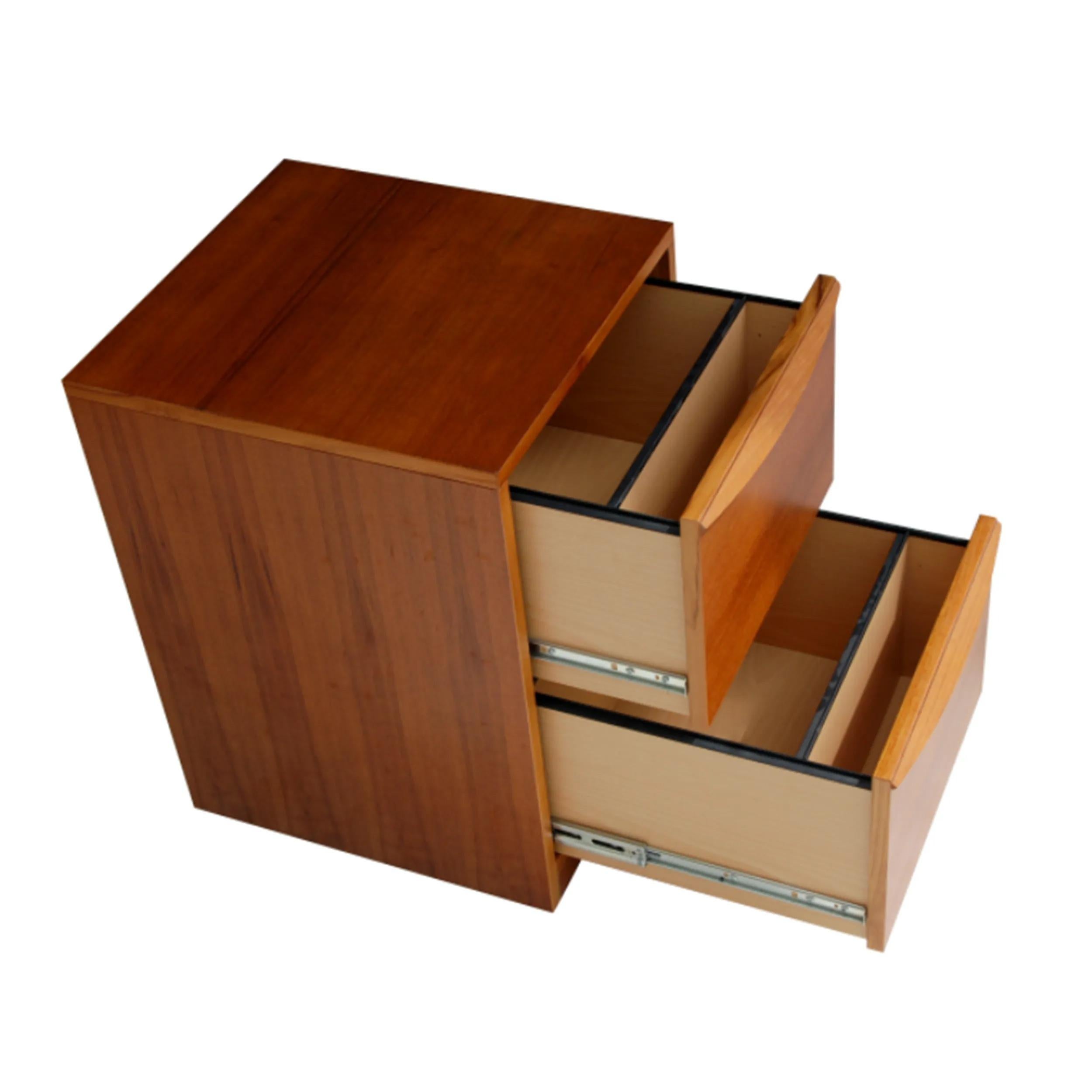 20th Century Pair Mid-Century Teak File Cabinets on Casters
