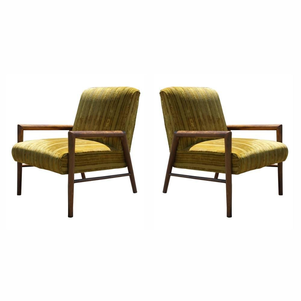 Pair of Midcentury T.H. Robsjohn Gibbings Arm Lounge Chairs