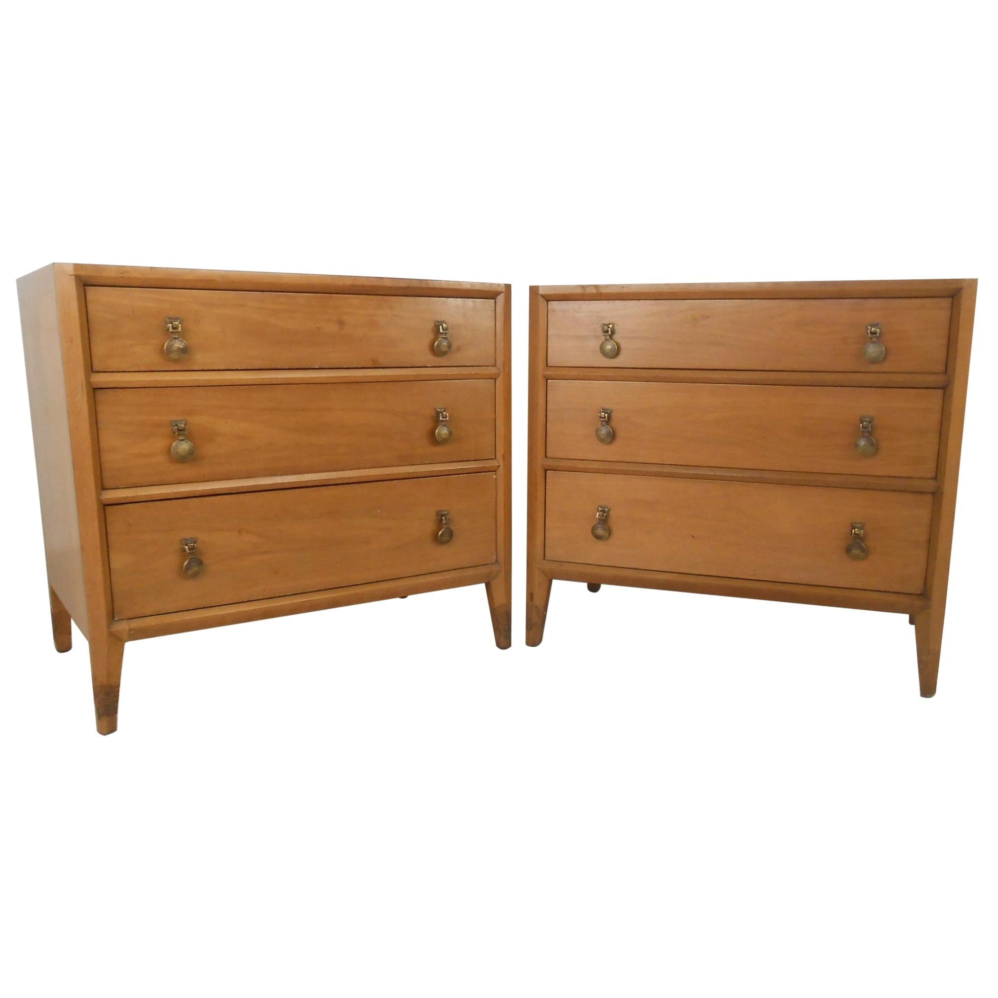 Pair of Midcentury Three-Drawer Dressers by Mount Airy