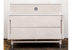 Pair Mid-Century Tiered Limed Wood Chests