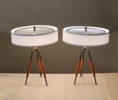 Paire ! Lampes tripodes du milieu du siècle ! Gerald Thurston Lightolier 1950s Designer Decor