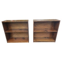 Pair Mid-Century Retro  Solid  Pine  Low Bookcases