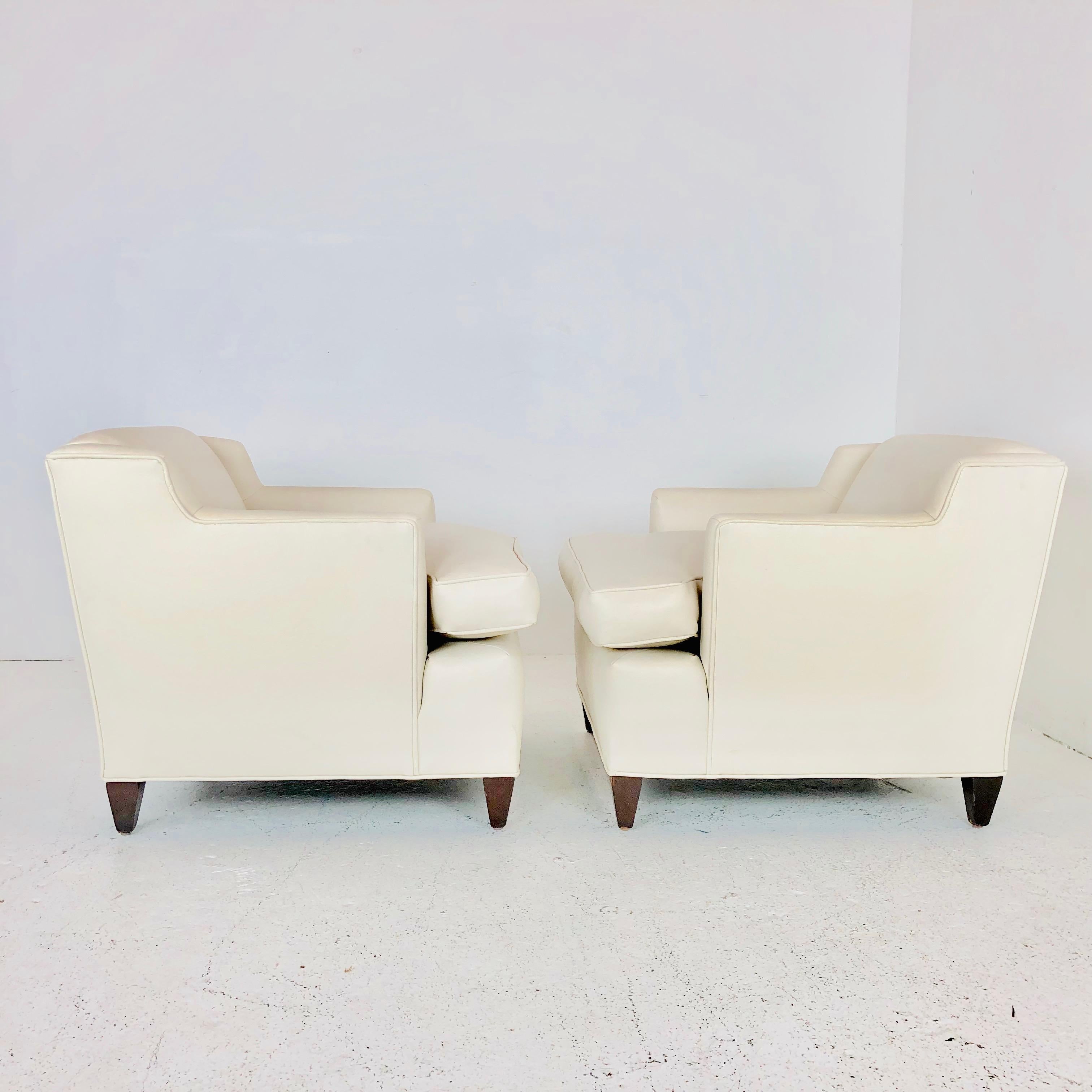 Pair of Midcentury Vinyl Lounge Chairs 1