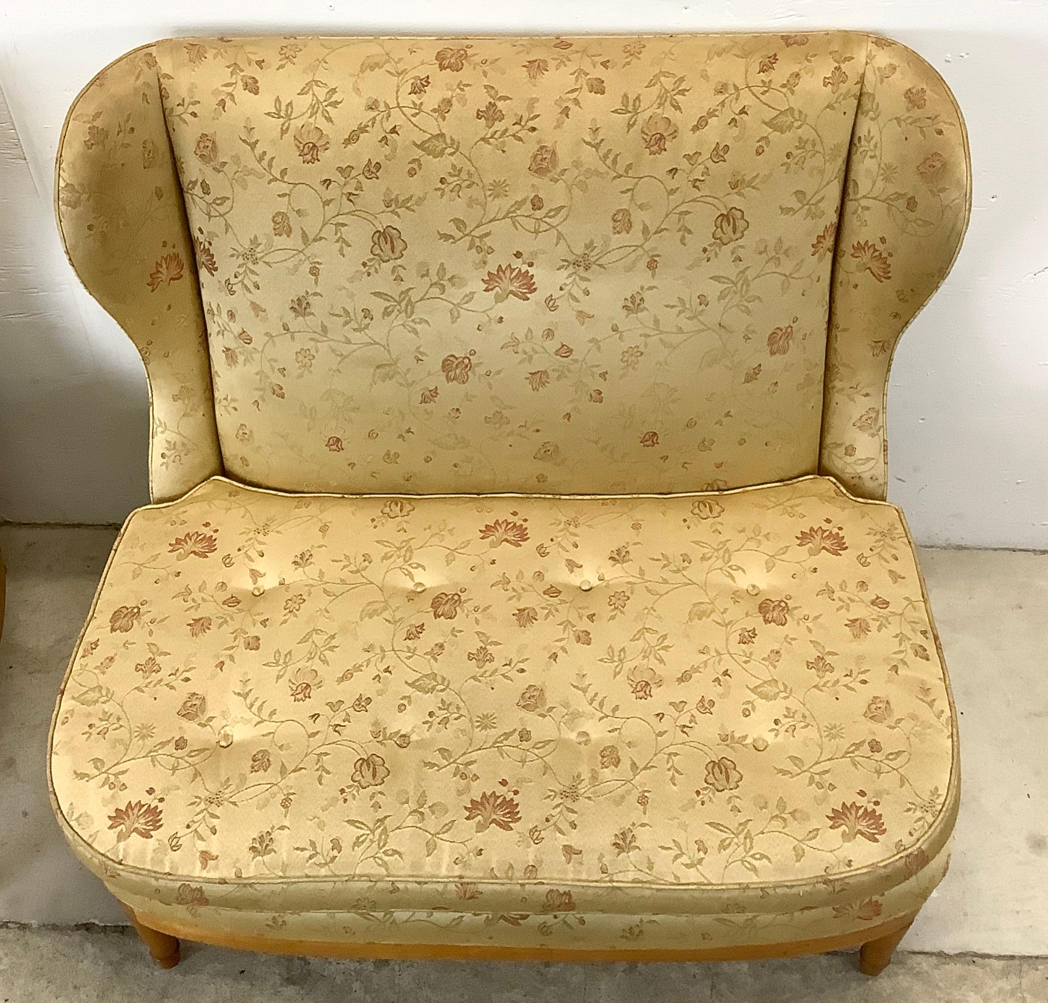 Pair Mid-Century Wingback Loveseats after Paolo Buffa For Sale 3