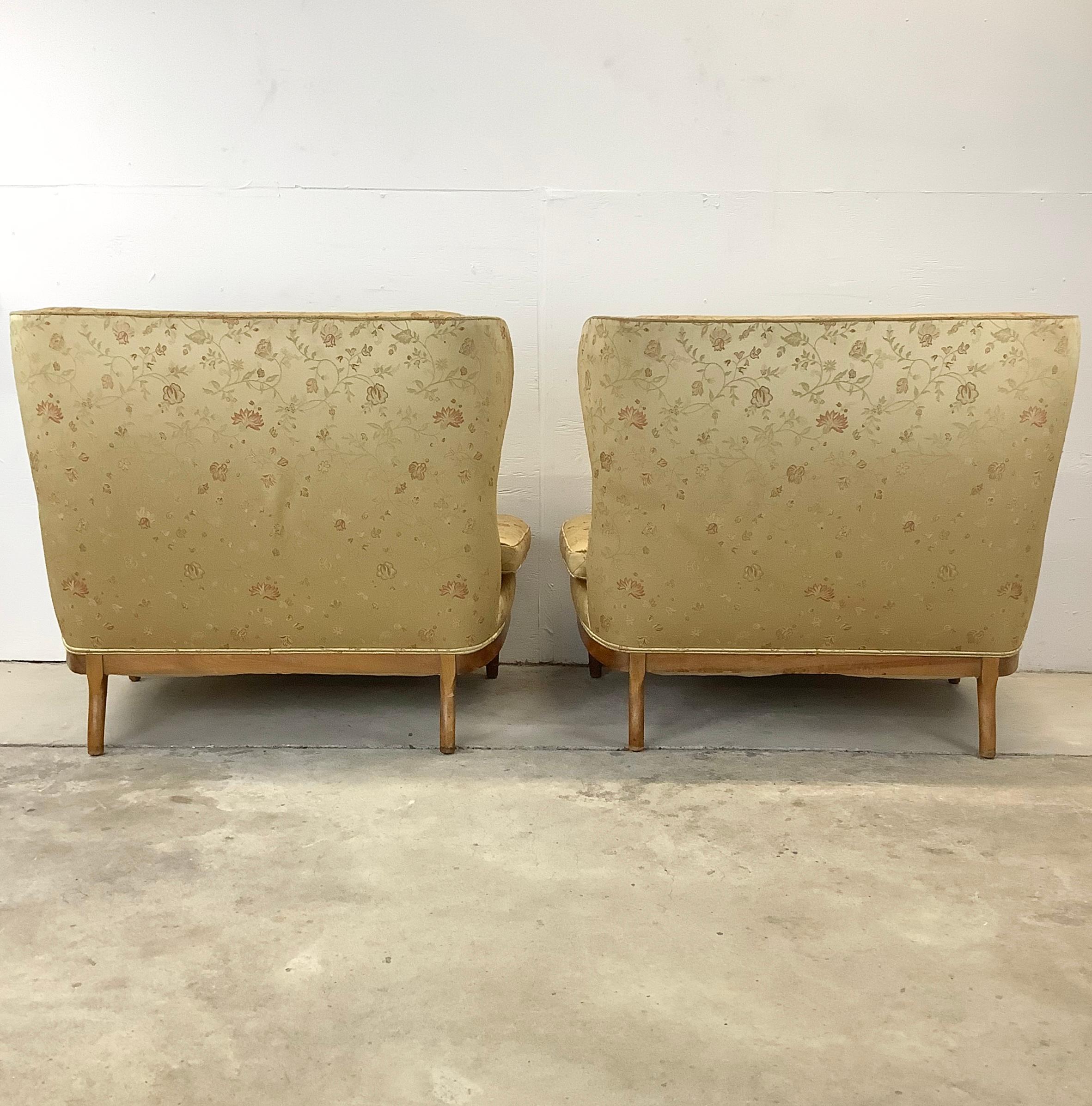20th Century Pair Mid-Century Wingback Loveseats after Paolo Buffa For Sale