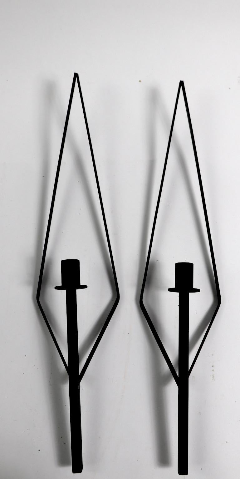 Pair of Mid Century  Wrought Iron Sconces after Paul McCobb In Excellent Condition In New York, NY