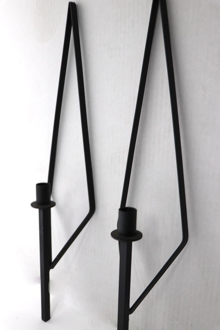 20th Century Pair of Mid Century  Wrought Iron Sconces after Paul McCobb