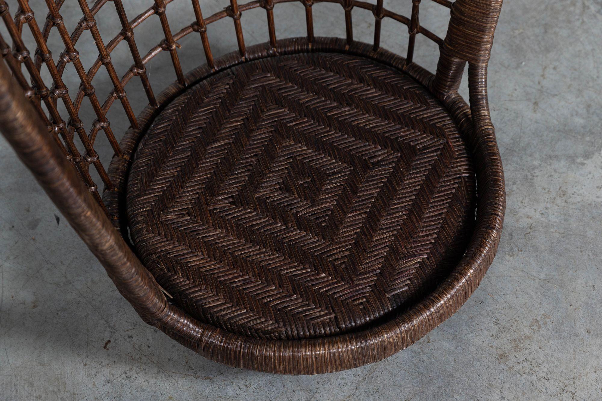 MidC French Bamboo Rattan Swinging Egg Chair For Sale 1