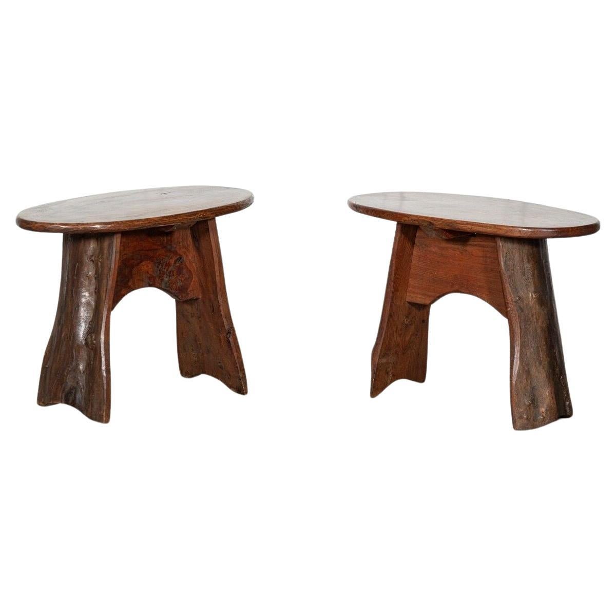 Pair MidC Oak Side / Coffee Tables For Sale