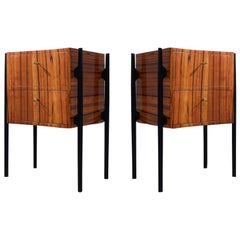 Pair of Midcentury Cherrywood Large Nightstands, 1950