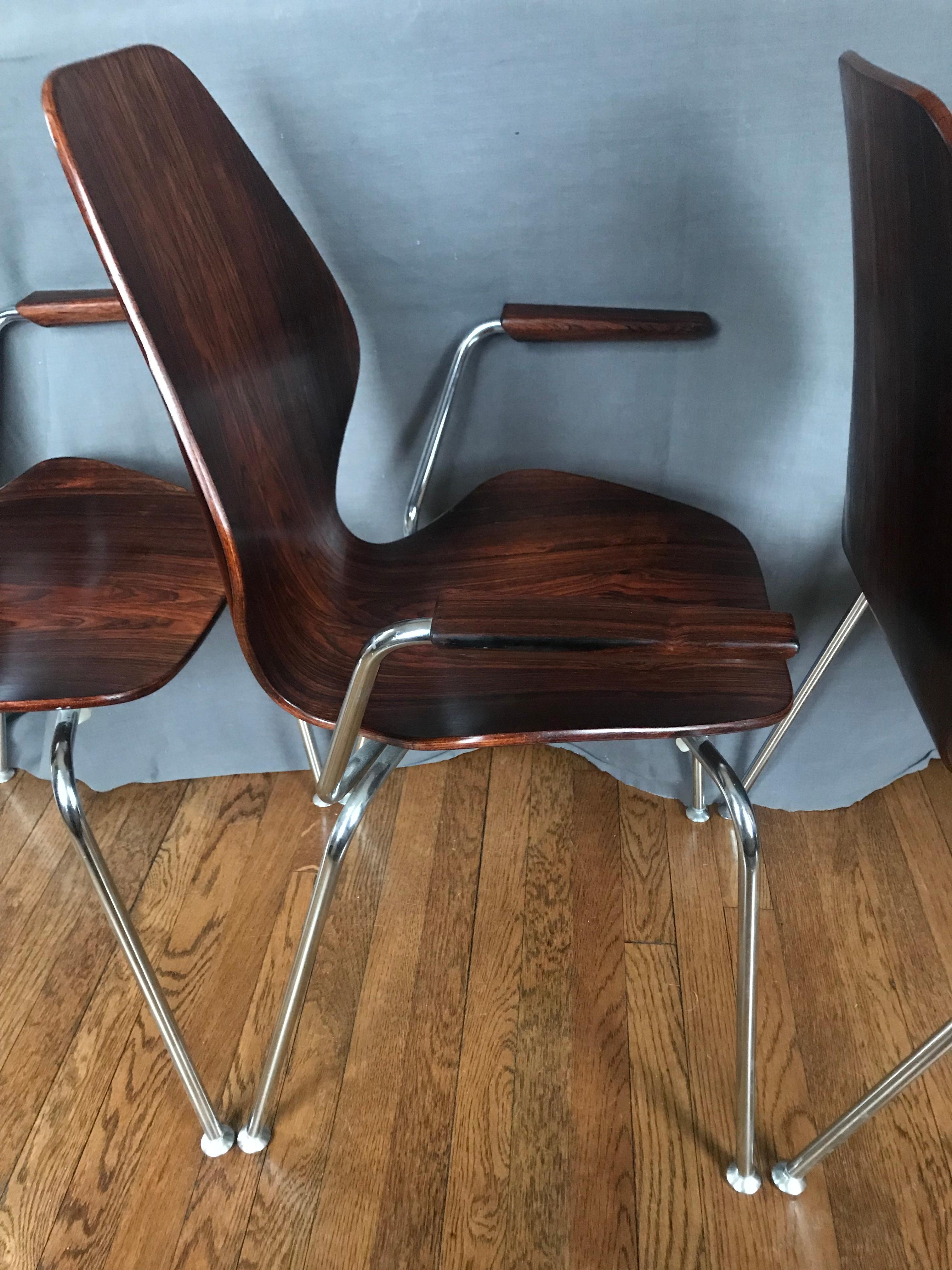 Pair Midcentury Danish Rosewood Chairs For Sale 2