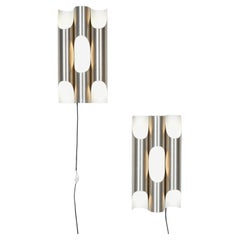 Paar Midcentury Dutch Raak Fuga Wall Lights 1960s Space Age Sconce Modernist