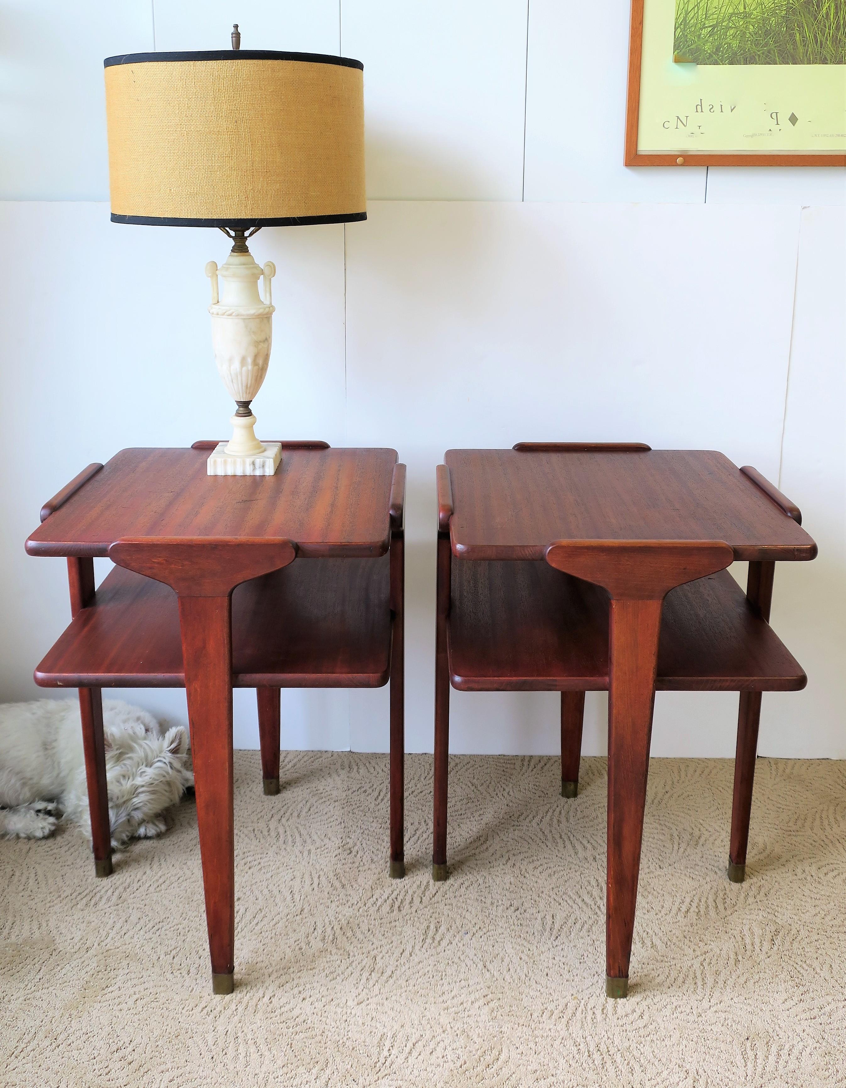 20th Century Pair Midcentury End or Night Stand Tables