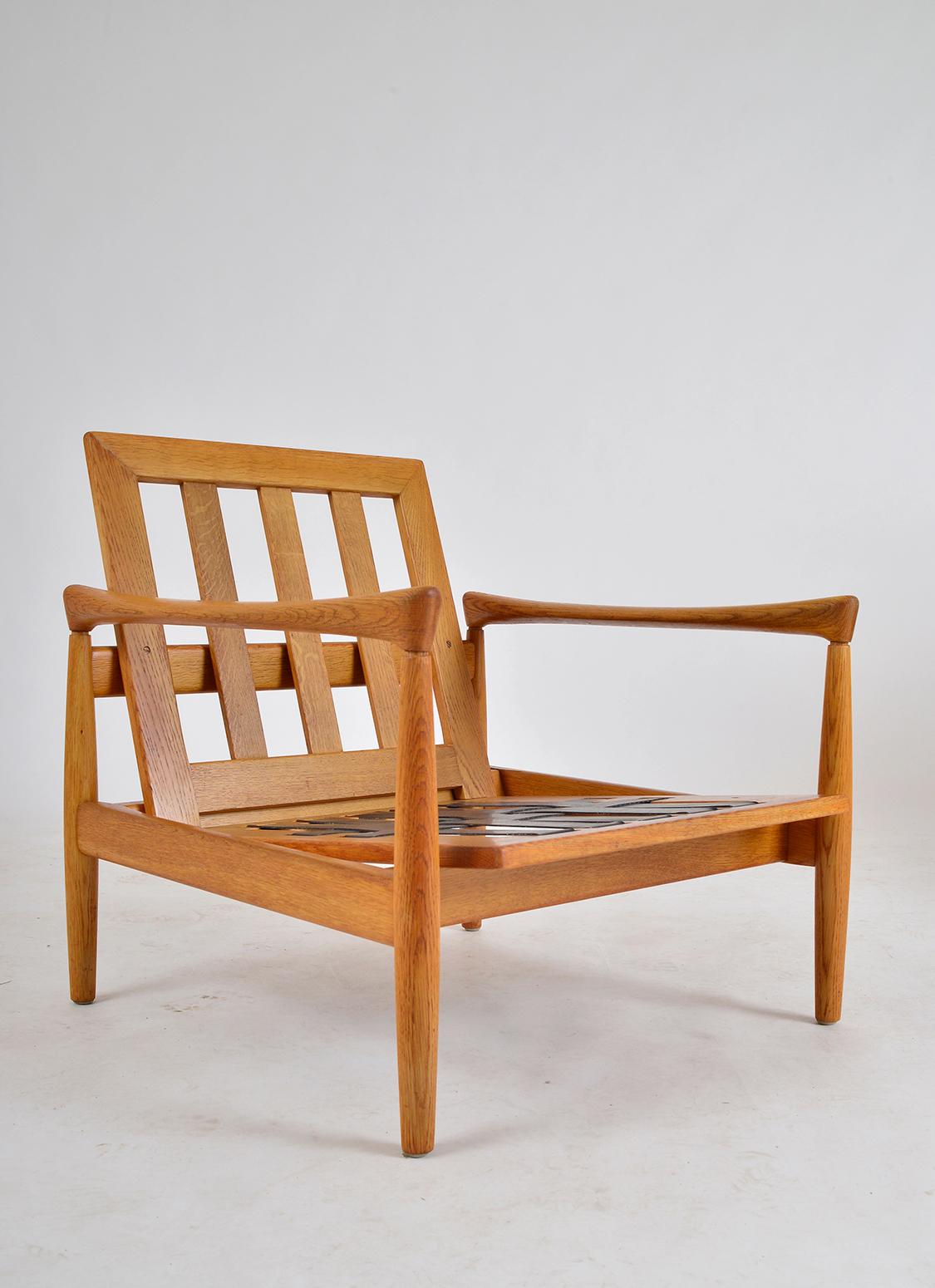 Pair of Midcentury Erik Wørts Oak Lounge Chairs for Broderna Andersson, Sweden 6