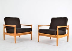 Pair of Midcentury Erik Wørts Oak Lounge Chairs for Broderna Andersson, Sweden