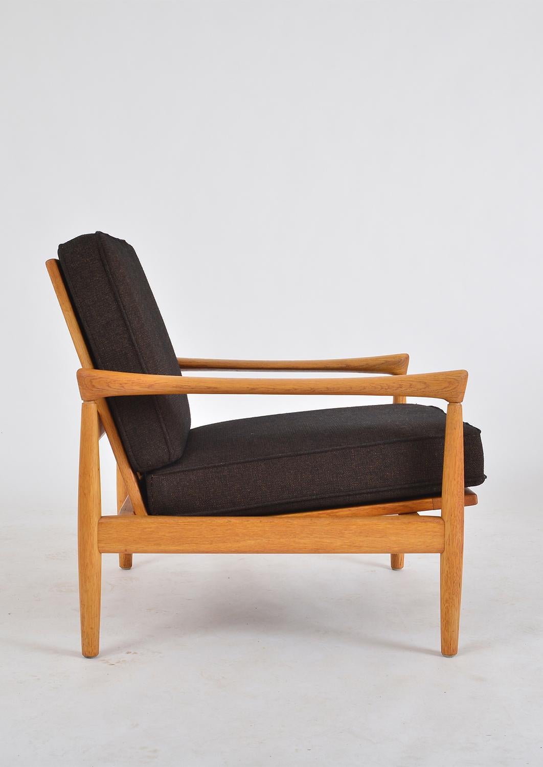 Pair of Midcentury Erik Wørts Oak Lounge Chairs for Broderna Andersson, Sweden 1