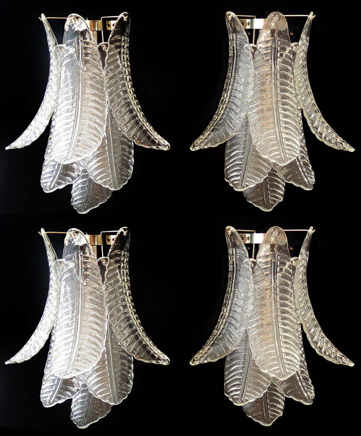 20ième siècle Paire d'appliques Murano italiennes du milieu du siècle dernier en vente