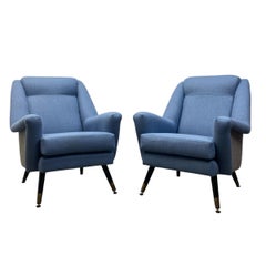 Pair Midcentury Lounge Chairs 1950s Refurbished