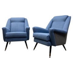Pair Midcentury Lounge Chairs 1950s Refurbished