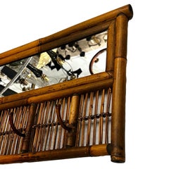 Midcentury Mirrored Bamboo Coatrack