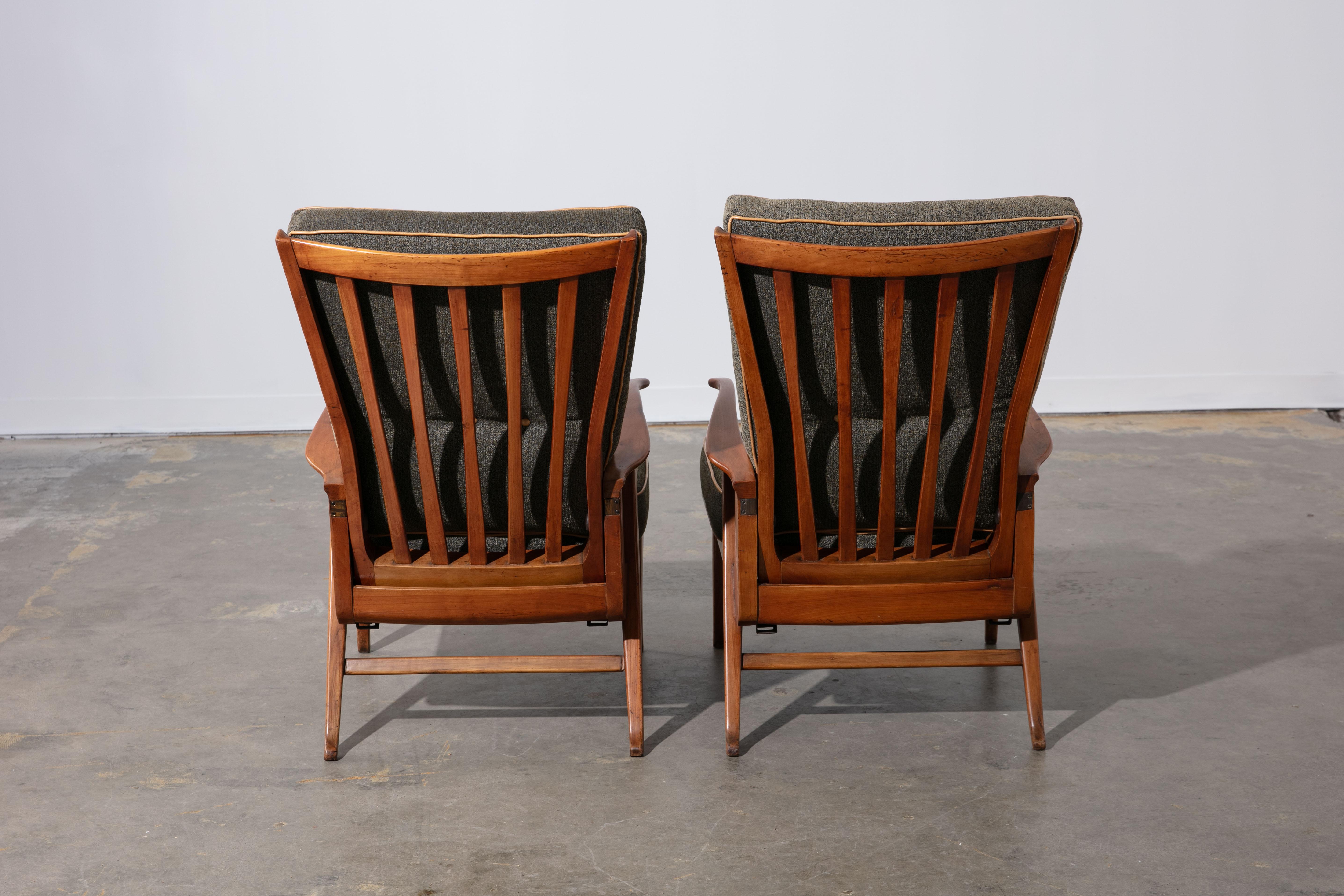 Wood Pair Midcentury Modern 1960's Scandinavian Lounge Chairs For Sale