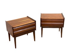 Pair Midcentury Modern Walnut Nightstands, Lane "First Edition" circa 1965