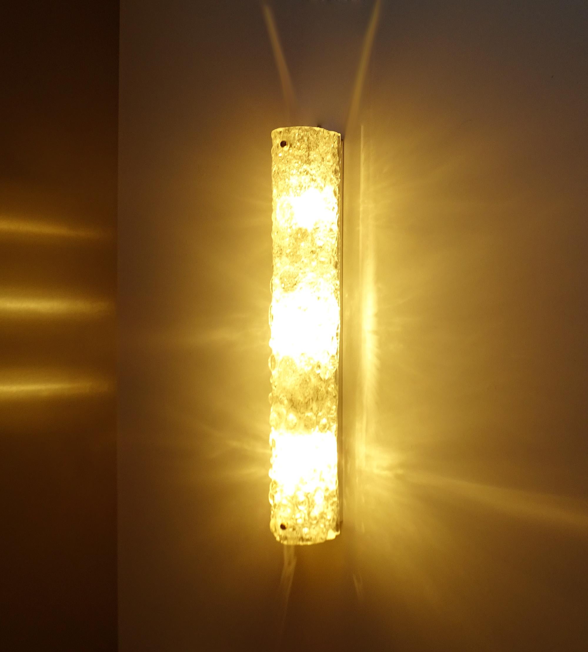 Mid-Century Modern Pair XXL Murano Glass Sconces,  1960s