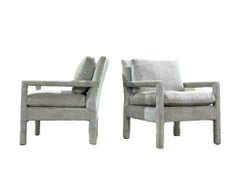 Pair Midcentury Parsons Style Lounge Chairs by Bernhardt, After Milo Baughman