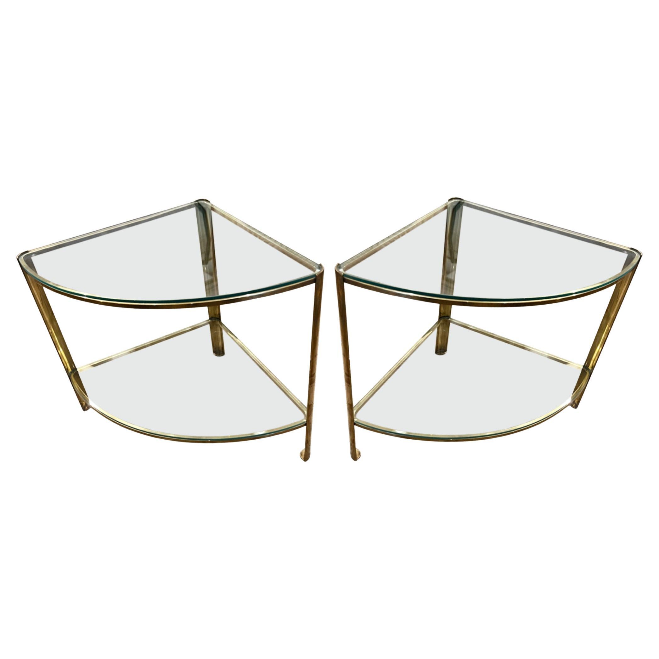 Pair Midcentury Side Tables Designed by Jacques Théophile Lepelletier For Sale