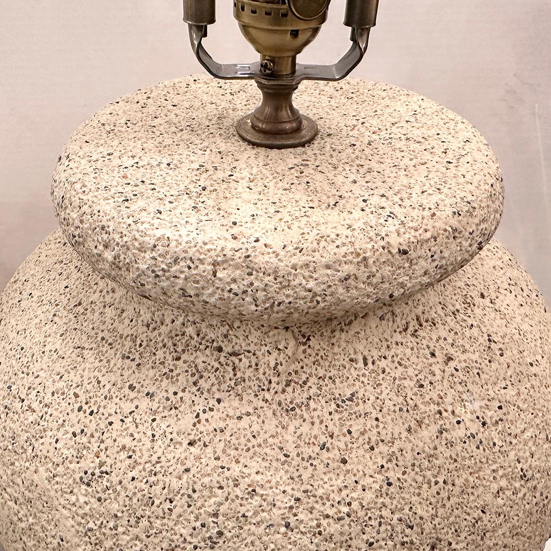 Italian Pair Midcentury Stone Lamps For Sale