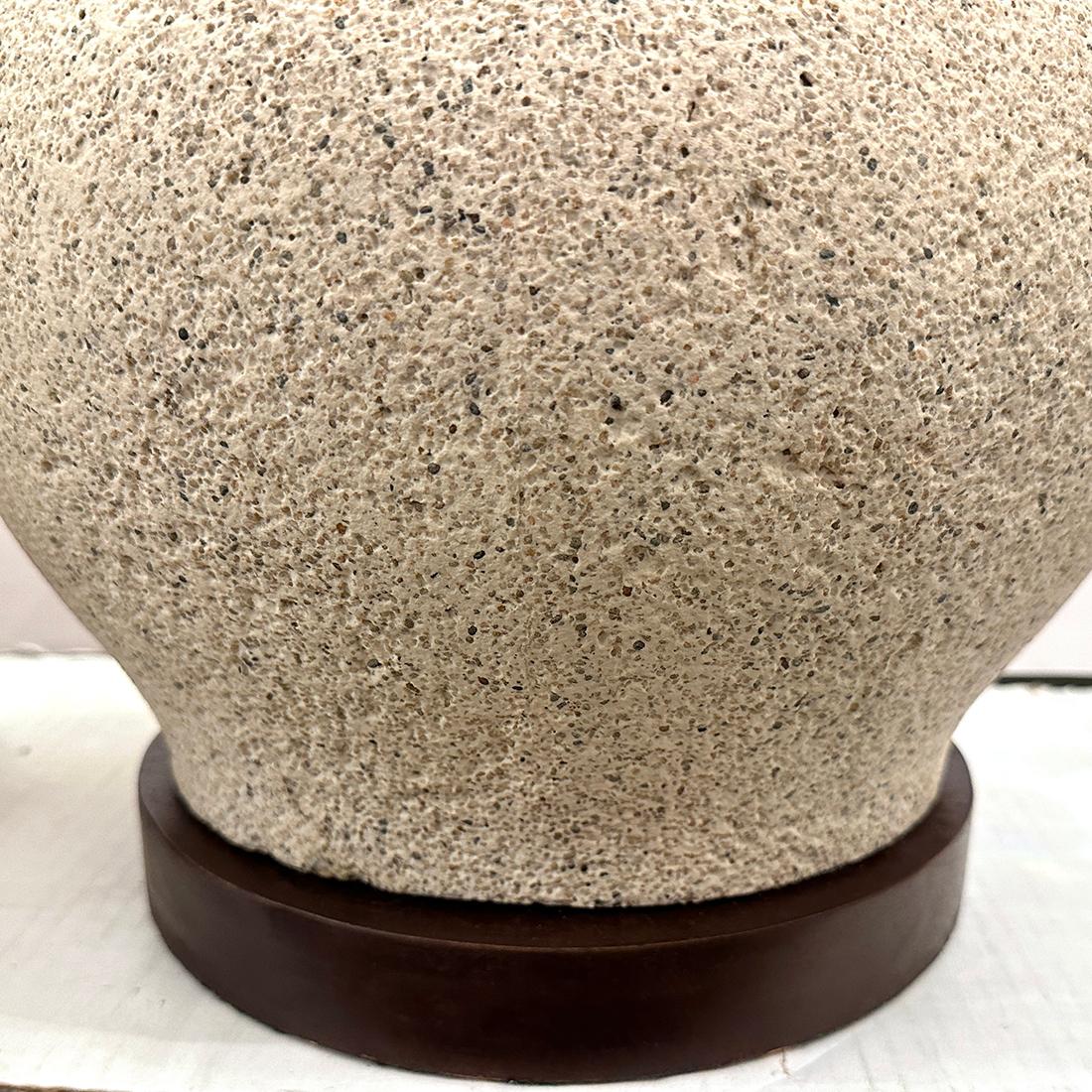 Pair Midcentury Stone Lamps In Good Condition For Sale In New York, NY