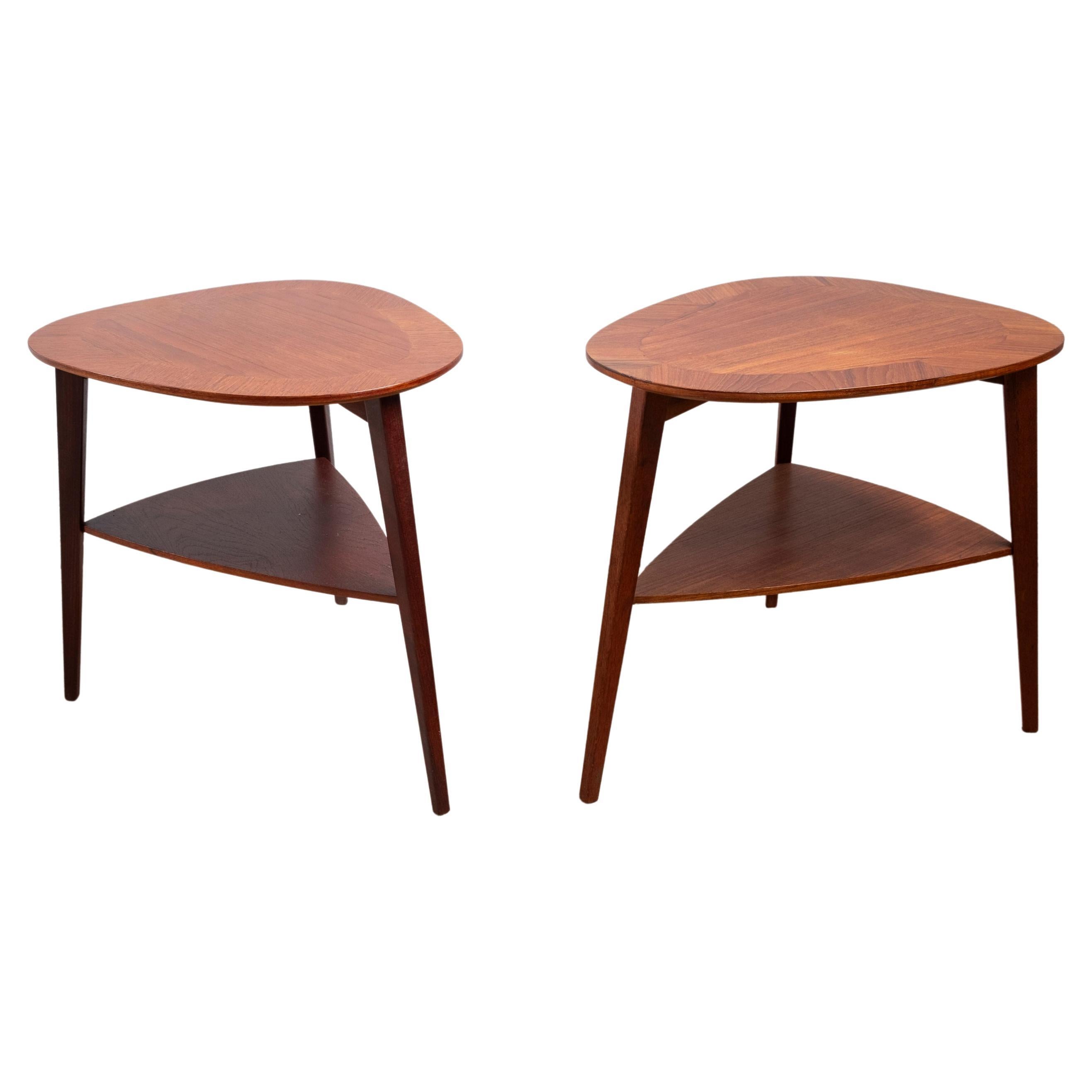 Pair Midcentury Teak End Tables by Holger Georg Jensen, Kubus 1960s Denmark