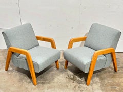 Fauteuils de salon Thonet du milieu du siècle dernier - Russel Wright - Boucle vert écume de mer