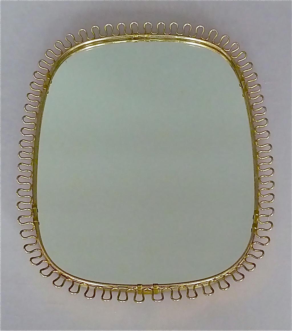 Midcentury Wall Mirrors by Josef Frank for Svenskt Tenn Sweden Brass 1950s, Pair (Metall)