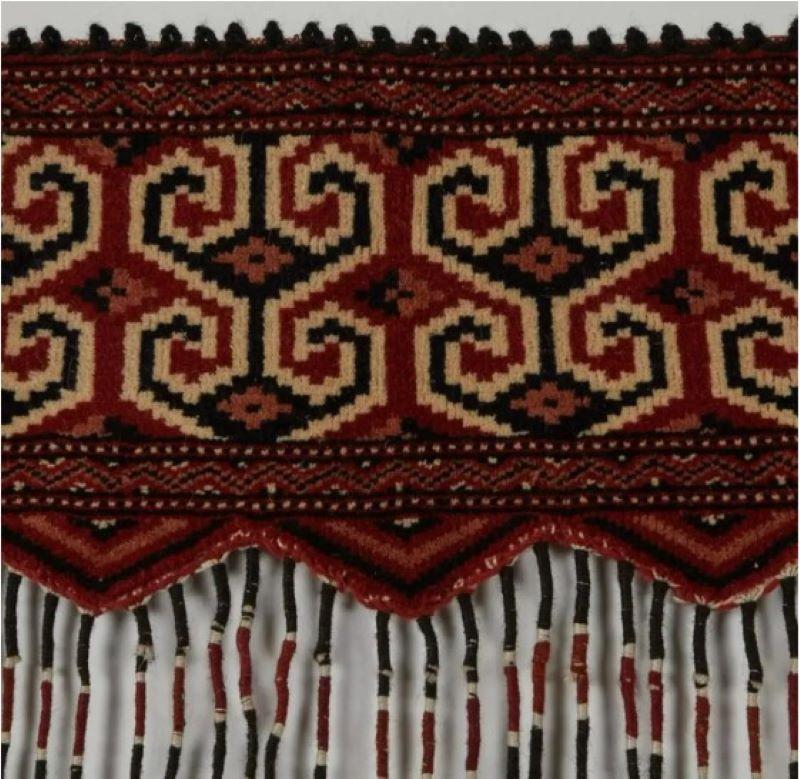 Pair of matching Middle Eastern or Turkish kapanuk hanging wall rugs with long tasseled fringes meant for a tent or yurt door.

Provenance: From the Estate of Horst Rechelbacher, Osceola, Wisconsin.

Horst Rechelbacher, the founder of Aveda and
