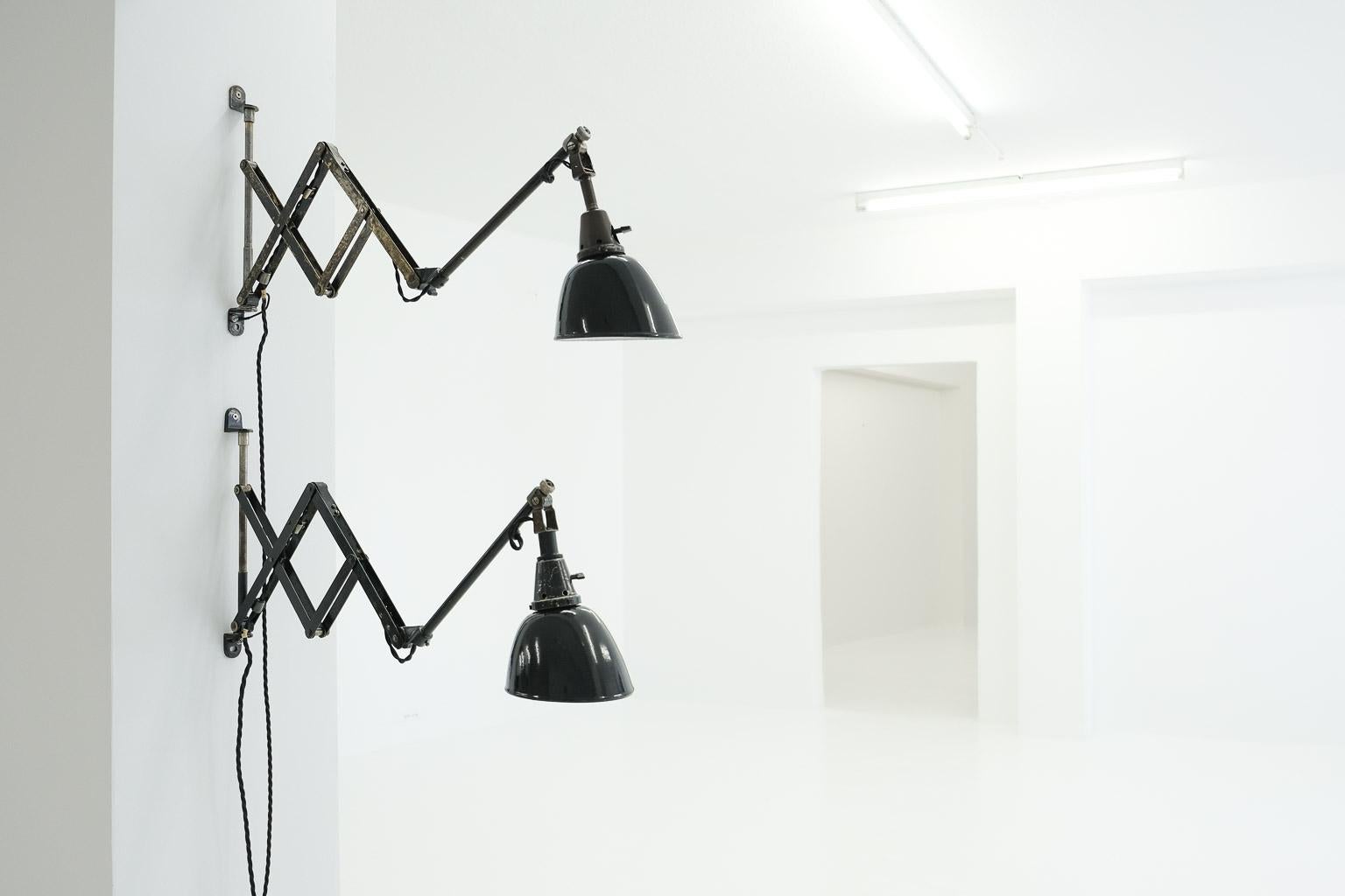 Pair Midgard Scissor Lamp Modell 110 by Curt Fischer for Auma Industriewerke 5
