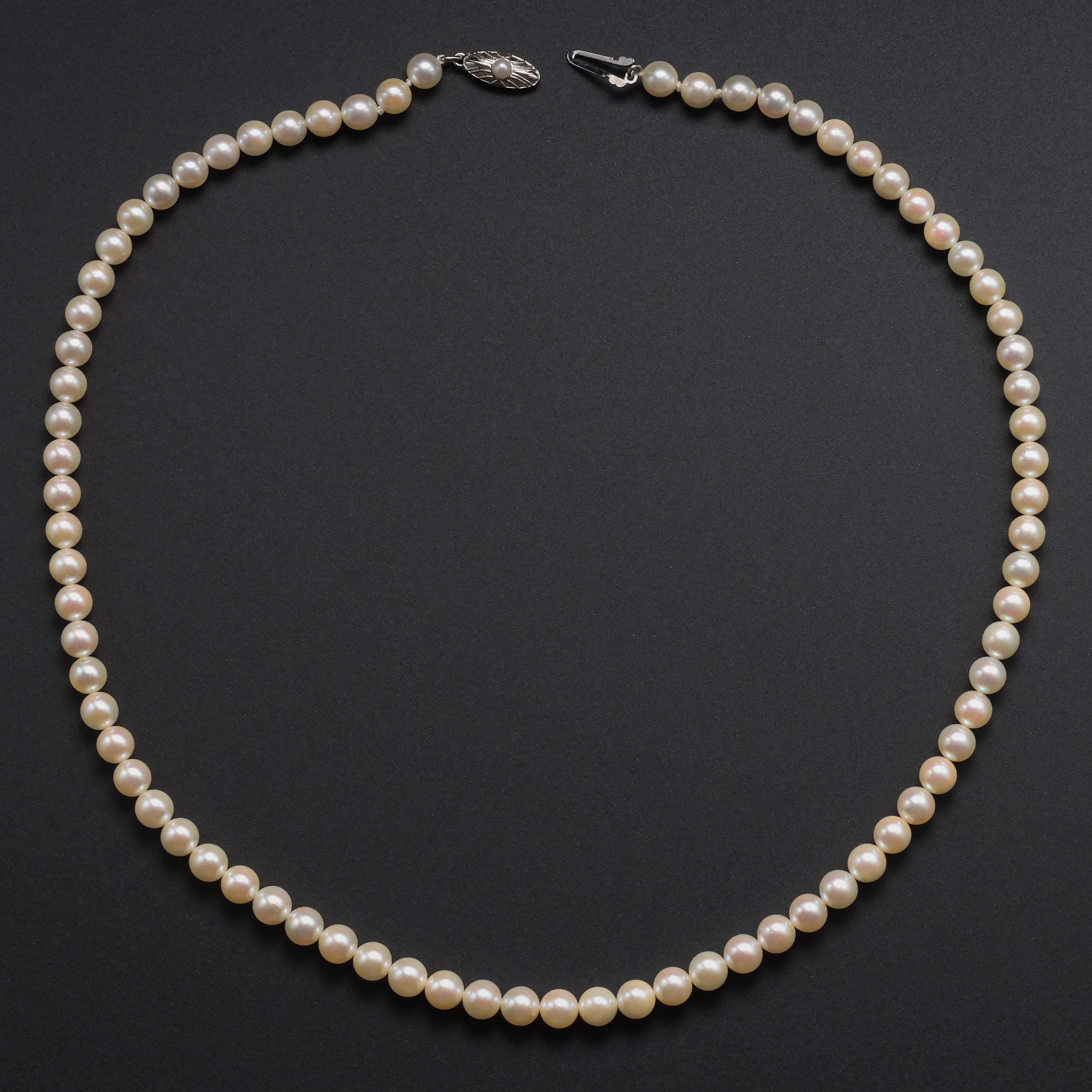 Women's or Men's Pair Mikimoto Pearl Necklaces 1958 New in Boxes