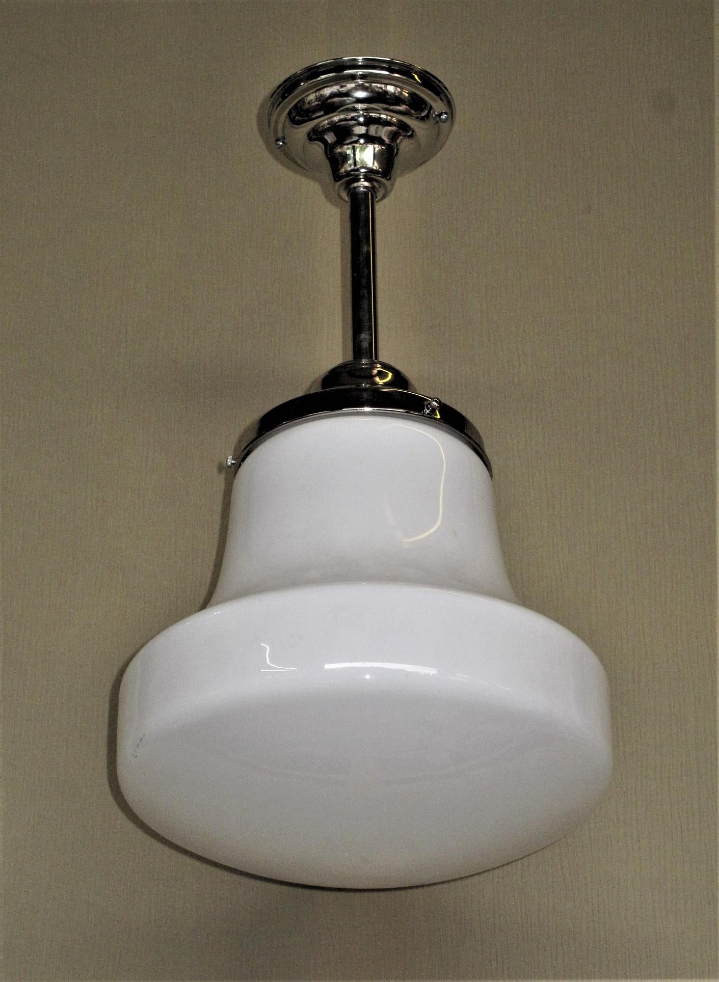 Pair of Milk Glass Fixtures with 2 Pair Available In Good Condition For Sale In Prescott, AZ