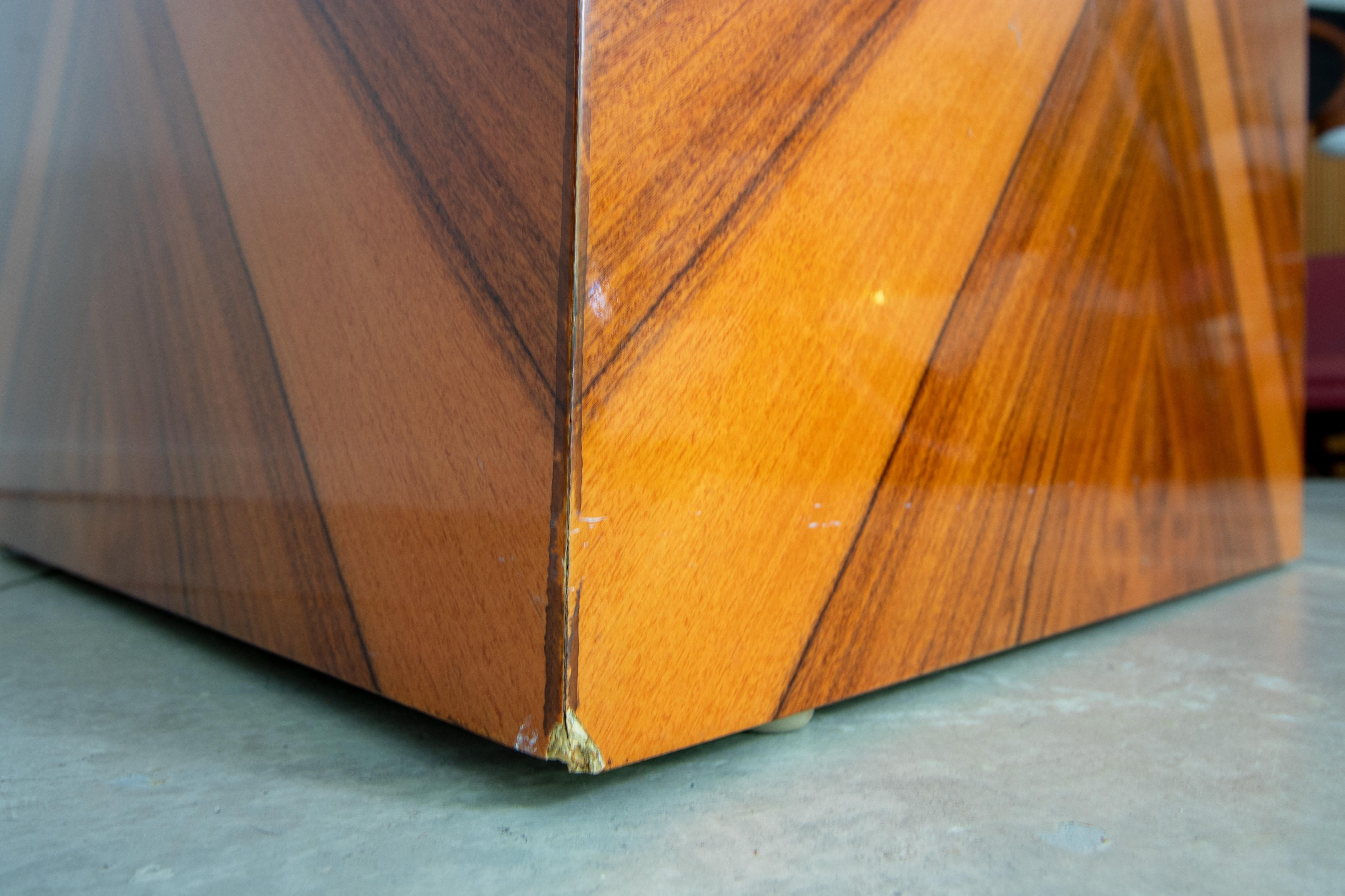 Pair Milo Baughman for Thayer Coggin Exotic Rosewood Veneer Pedestal Side Tables 2