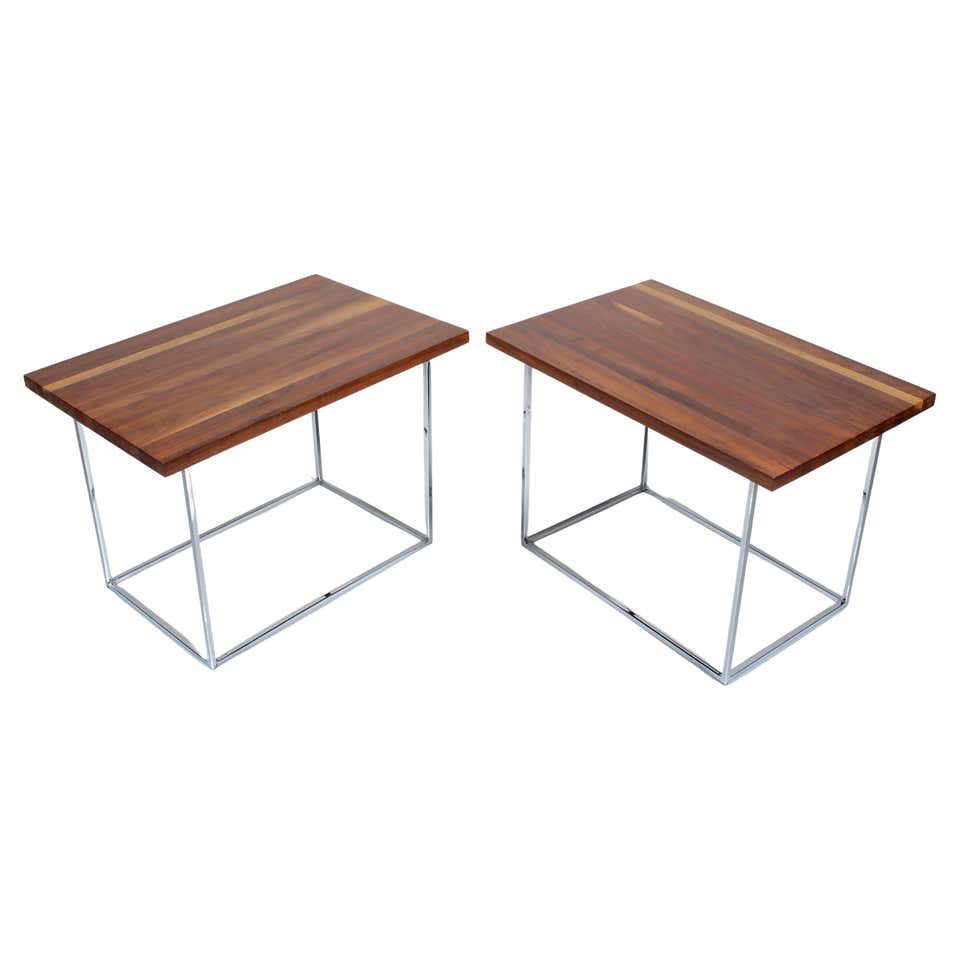 Pair of Sculptural Chrome Loop Tables For Sale at 1stDibs